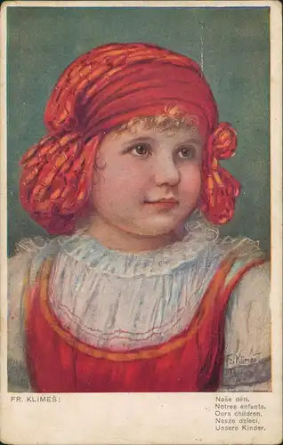 Künstlerkarte: Gemälde / Kunstwerke Unsere Kinder FR. KLIMEŠ: 1918