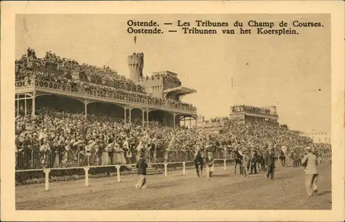 Ostende Oostende Pferderennbahn  Les Tribunes du Champ de Courses. 1927