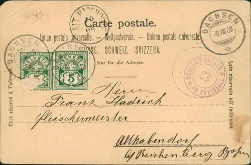 Ansichtskarte Neuhausen am Rheinfall Rheinfall und Hotel Schweizerhof 1900