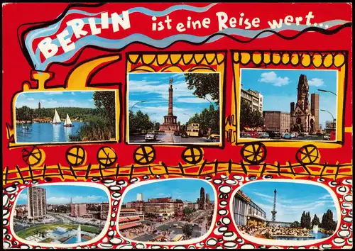 Ansichtskarte Berlin MB: Kudamm, Siegessäule etc 1984