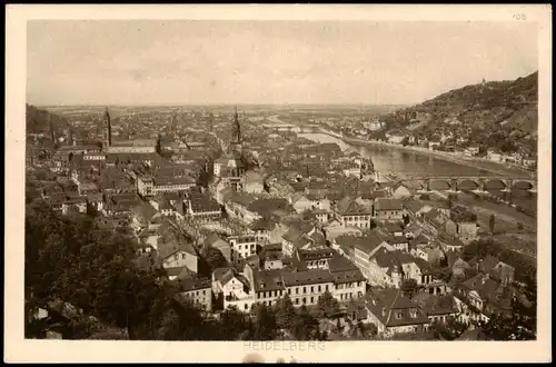 Ansichtskarte Heidelberg Totale 1928