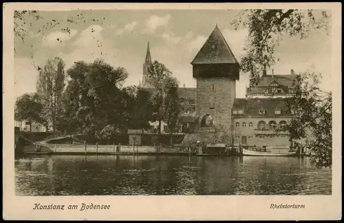 Ansichtskarte Konstanz Rheintorturm 1923  gel. 400 Mark Inflafrankatur