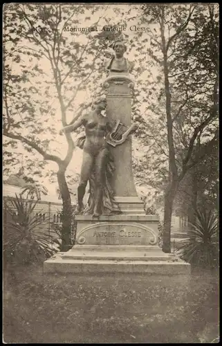 Postkaart Bergen Mons (Mont) Monument Antoine Clesse 1915  gel. Feldpost Belgien