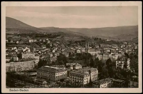Ansichtskarte Baden-Baden Stadtpartie 1915