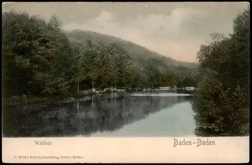 Ansichtskarte Baden-Baden Waldsee - colorierte AK 1911