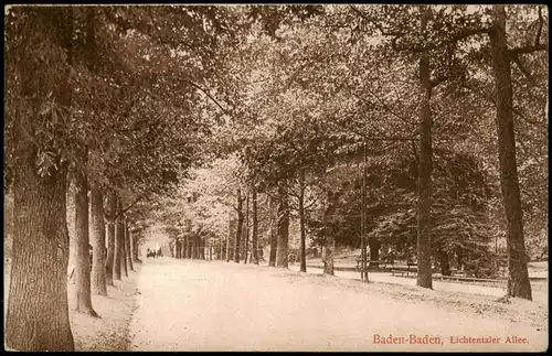 Ansichtskarte Baden-Baden Lichtentaler Allee 1907
