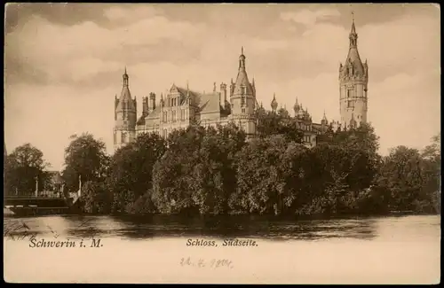 Ansichtskarte Schwerin Schloss, Südseite. 1918