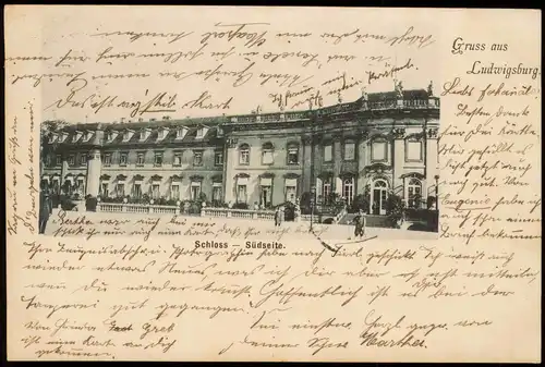 Ansichtskarte Ludwigsburg Residenzschloss, Südseite 1901