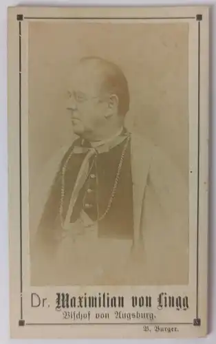 Portrait Geistliche  Maximilian  Lingg Bischof von Augsburg. 1916 Kabinettfoto