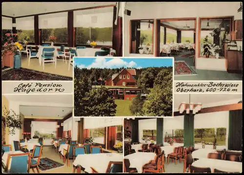 Ansichtskarte Hahnenklee-Goslar Cafe Pension Hagedorn (Mehrbildkarte) 1974