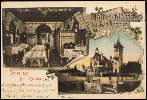 Rehburg-Loccum  Restauration Matteschlösschens 1901 SARSTEDT (Ankunftsstempel)