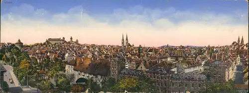 Ansichtskarte Nürnberg Panorama 4-teilige Ak 1912