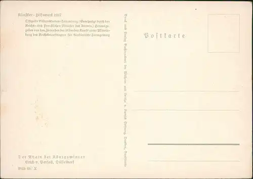 Ansichtskarte Königswinter Künstlerkarte Der Rhein 1937