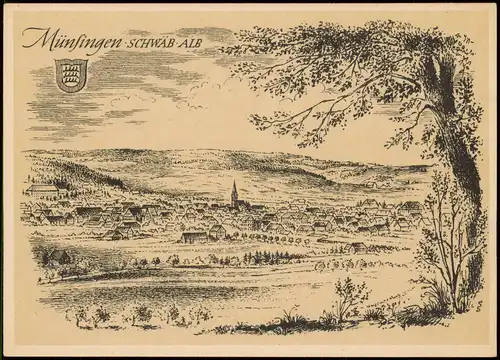 Münsingen (Württemberg) Ludwig Schäfer-Grohe, Stadt Künstlerkarte 1968