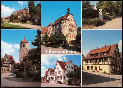 Ansichtskarte Obersontheim Stadtteilansichten Fachwerkhäuser 1988