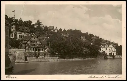 Ansichtskarte Tübingen Restaurant Neckarmüllerei. 1927