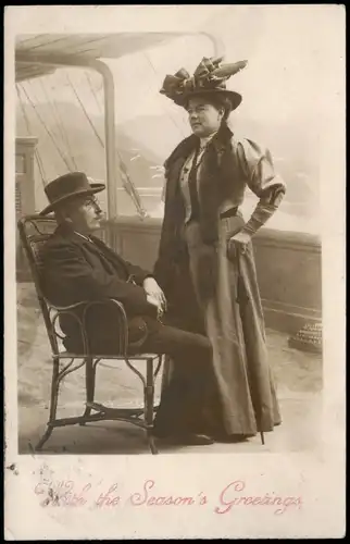 Ansichtskarte Genf Genève Mann, edle Dame - Atelierfoto 1902