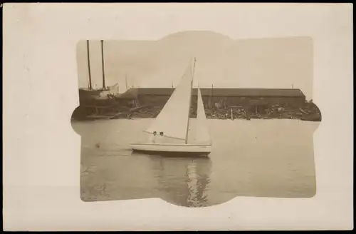 Foto  Schiffe Schifffahrt - Segelboot Jacht 1912 Privatfoto