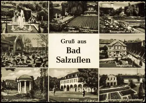 Ansichtskarte Bad Salzuflen Mehrbildkarte mit Orts- und Umlandansichten 1961