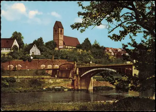 Ansichtskarte Plochingen Brücke, Stadt 1973