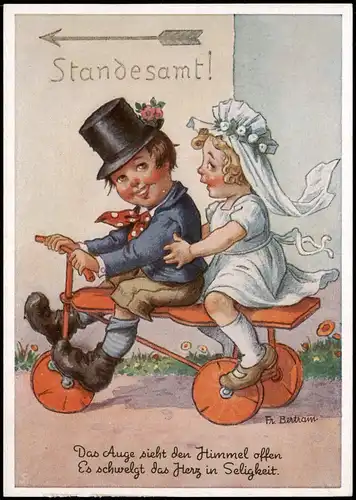 Liebe Liebespaare - Love Junge Mädchen Braut Bräutigam Fr. Bertram 1933