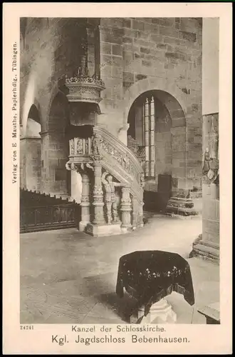 Bebenhausen-Tübingen Kanzel der Schlosskirche. Kgl. Jagdschloss 1925
