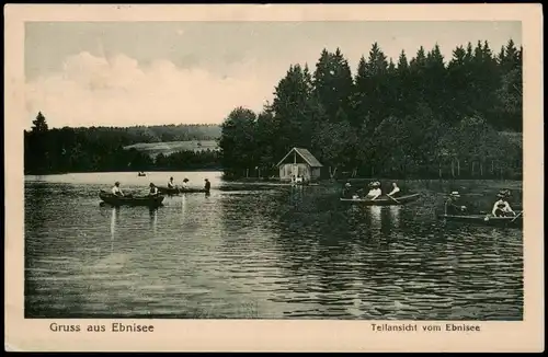 Ansichtskarte Ebnisee-Welzheim Ebnisee, Ruderer - Bootshaus 1914