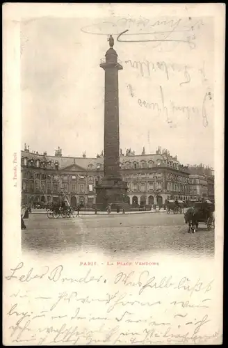 CPA Paris La Place Vendome - Kutschen 1904