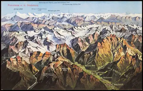 Ansichtskarte Sölden (Ötztal) Bergkette v.d. Stubaiern 1912