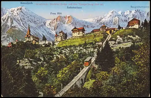 Ansichtskarte Innsbruck Hungerburgbahn, Sattelspitzen 1912