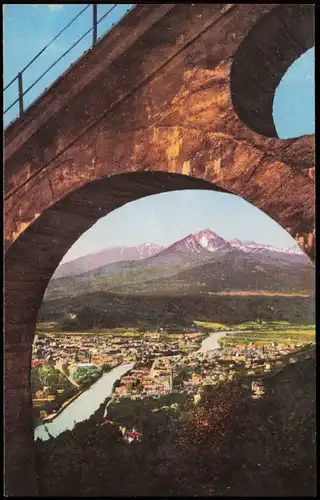 Ansichtskarte Innsbruck durch den Viadukt der Hungerburgbahn. 1912