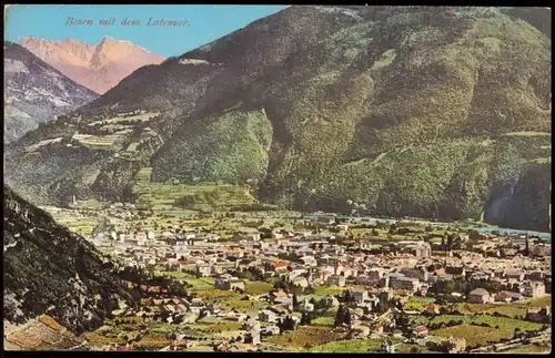 Cartoline Bozen Bolzano mit dem Latemar. 1912