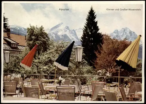 Garmisch-Partenkirchen Conditorei Terrassencafé Krönner Haus Alpenrose 1978