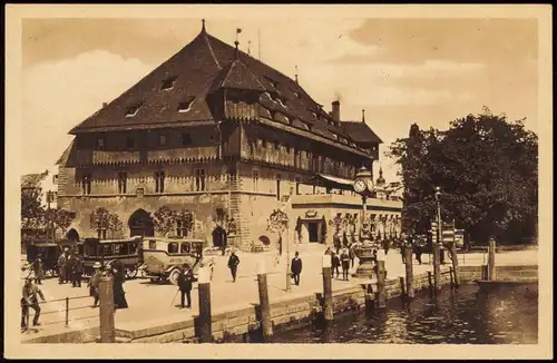 Ansichtskarte Konstanz Konzilgebäude, Uhr - Busse 1925