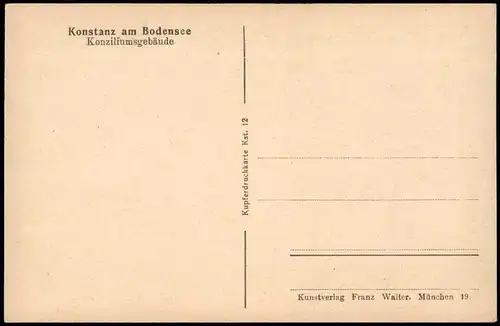 Ansichtskarte Konstanz Konzilgebäude, Uhr - Busse 1925