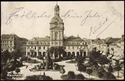 Ansichtskarte Mannheim Paradeplatz 1913