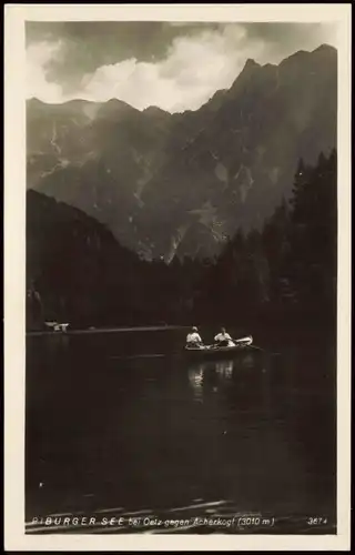 Oetz Ötz Tirol Ruderboot PIBURGER SEE bei Oetz gegen Acherkogl (3010 m) 1930