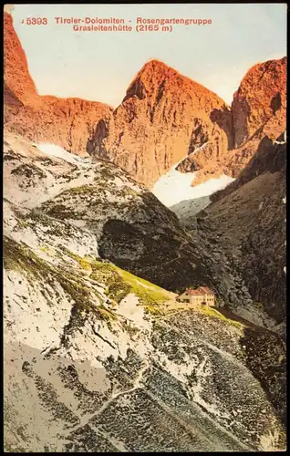 Cartoline Bozen Bolzano Dolomiten Rosengartengruppe Grasleitenhütte 1912