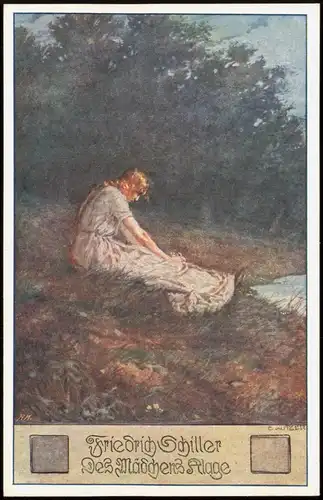 Künstlerkarte Kutzer: Friedrich Schiller Des Mädchens Plage 1910