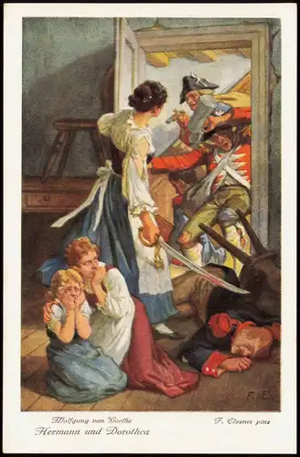 Ansichtskarte  Art-Postcard Wolfgang von Goethe Hermann und Dorothea 1910