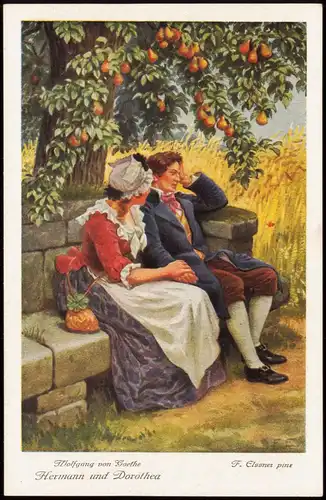 Ansichtskarte  Künstler-AK Wolfgang v. Goethe Hermann und Dorothea 1910