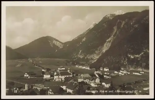 Ansichtskarte Scharnitz Tirol Panorama-Ansicht mit Ahrnspitzen 1930