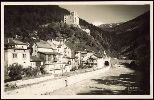 Ansichtskarte Landeck (Tirol) Partie am Inn, Berg-Panorama 1924