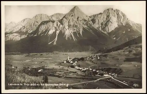 Ansichtskarte Lermoos Panorama-Ansicht mit Sonnspitze 1930