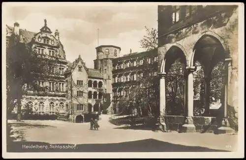 Ansichtskarte Heidelberg Heidelberger Schloss Schlosshof 1920