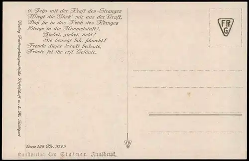 Ansichtskarte  Künstlerkarte Fr. v. Schiller Das Lied von der Glocke 1910