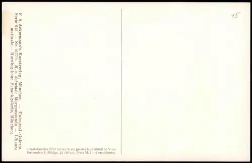 Ansichtskarte  M. v. Schwind: Morgenstunde - L'heure Künstlerkarte 1922