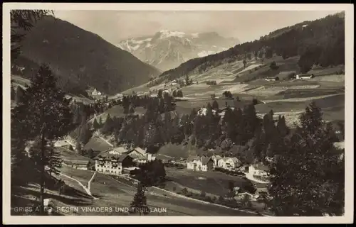 Gries am Brenner Panorama-Ansicht mit VINADERS UND TRIBULAUN 1930