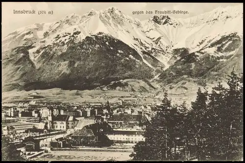 Ansichtskarte Innsbruck Panorama-Ansicht gegen das Frauhitt-Gebirge 1920