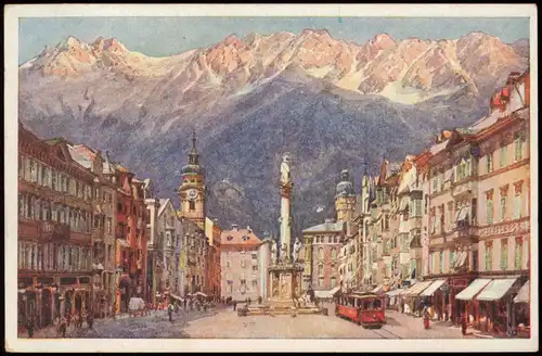 Ansichtskarte Innsbruck Maria Theresienstraße (Künstlerkarte) 1920